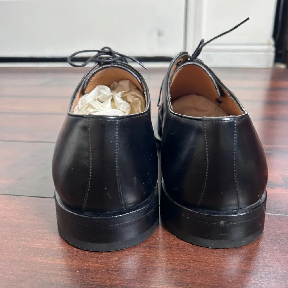 Mezlan Medolla Derby Dress Shoes Mens 13 Black Square Apron Toe Leather